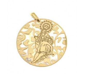 Medalla Virgen Caridad Plata Chapada en Oro 40 mm MCR008ND