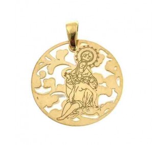 Medalla Virgen Caridad Plata Chapada en Oro 25 mm MCR005ND