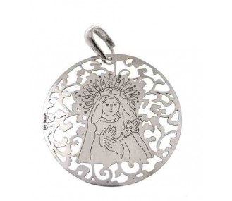 Medalla Virgen de los Dolores en plata de ley 40mm MDL008P