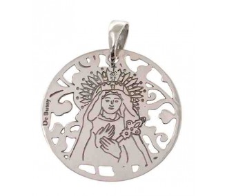 Medalla Virgen de los Dolores en plata de ley 25mm MDL005P