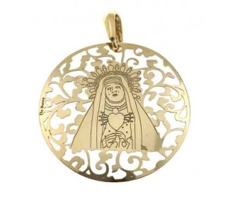 Medalla Virgen del Calvario en plata de ley 40mm MCV008D