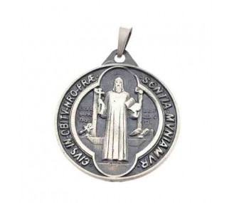 Medalla San Benito en plata de ley 30 mm DBSB30