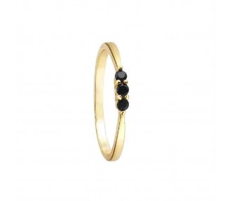 Ref. 00510599 - Anillo Pretty Jewels Black, 3 circonitas en linea DURAN Exquse