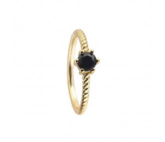 Ref. 00510607 - Anillo Pretty Jewels Black , circonita con 6 garras DURAN Exquse