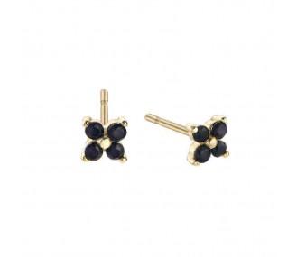 Ref. 00510616 - Pendientes Pretty Jewels Black, flor, dorado DURAN Exquse