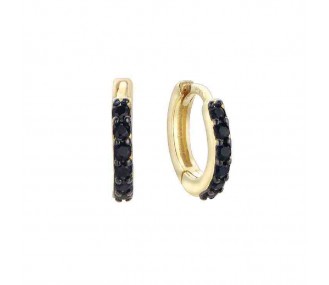 Pendientes Pretty Jewels Black, aro con circonitas, 1,1 mm, dorado REF:00510614