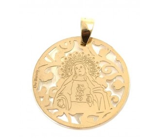 Medalla Virgen de Amargura plata chapada y nacar 25mm MAG005ND