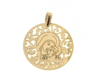 Medalla Virgen del Camino en plata de ley Chapado con Nacar 35mm MC003ND