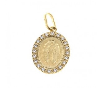 Medalla Virgen de la Milagrosa en Plata de Ley Chapada JCC37D